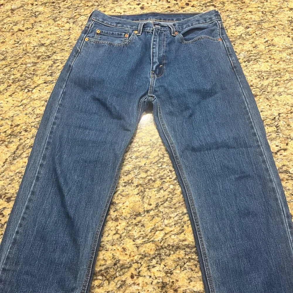 Levis 505 Regular Fit Straight Leg Mens Blue Denim Jeans 34x34